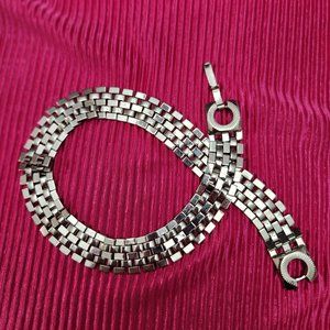 Choker Necklace 1970s Silver Color